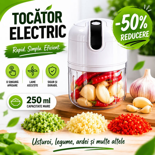 Tocător Electric Koncepto® | Usturoi & Legume în 5 Secunde
