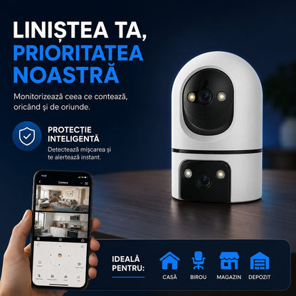 Cameră de Supraveghere Smart AI Koncepto® — Vezi Tot, De Oriunde, 24/7