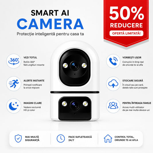 Cameră de Supraveghere Smart AI Koncepto® — Vezi Tot, De Oriunde, 24/7