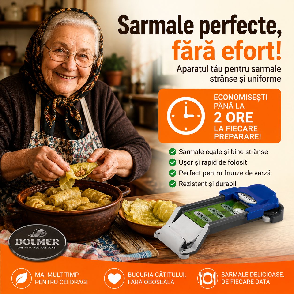 Aparat de Sarmale Koncepto® — Sarmale Perfecte, Fără Efort, De 3x Mai Rapid