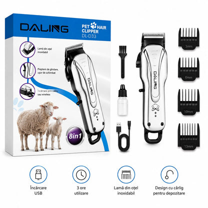 🐾 Aparat de Tuns Animale 8in1 Koncepto® — Îngrijire Profesională, Acasă, Fără Stres